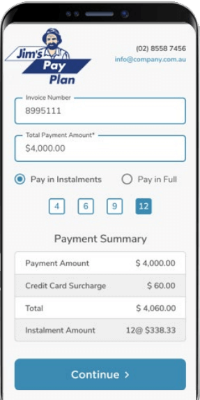 Screenshot of Jim's Pay Plan app