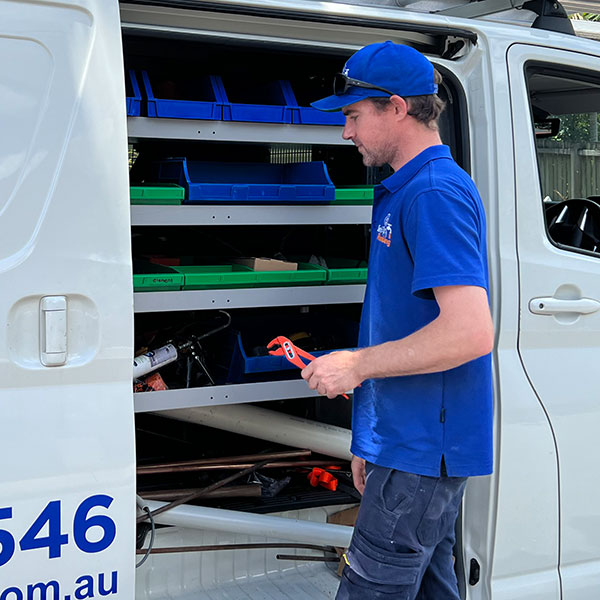 Rhys getting tools out from his van